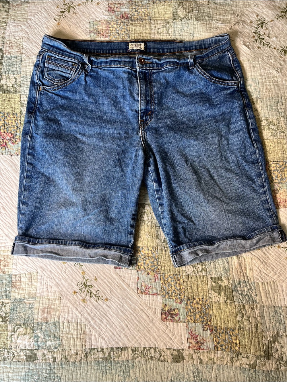 Levi's Light Blue Denim Bermuda Shorts-size 16